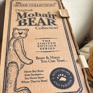 Boyds Bears Mohair Collection Box - Tan and Black